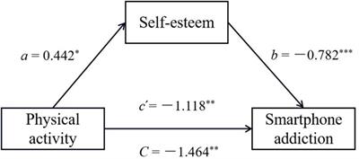 Self-esteem mediates the relationship between physical activity and smartphone addiction of Chinese college students: a cross-sectional study